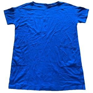 Eileen Fisher Women's $228 Comfort Stretch Pocket Shirt Dress Classic Blue Small